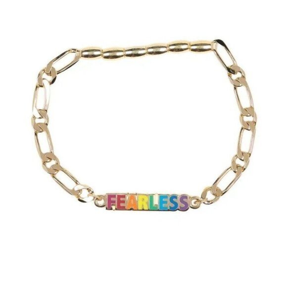 Alex And Ani Statement Rainbow Fearless Pride Stretch Bracelet - Picture 1 of 3